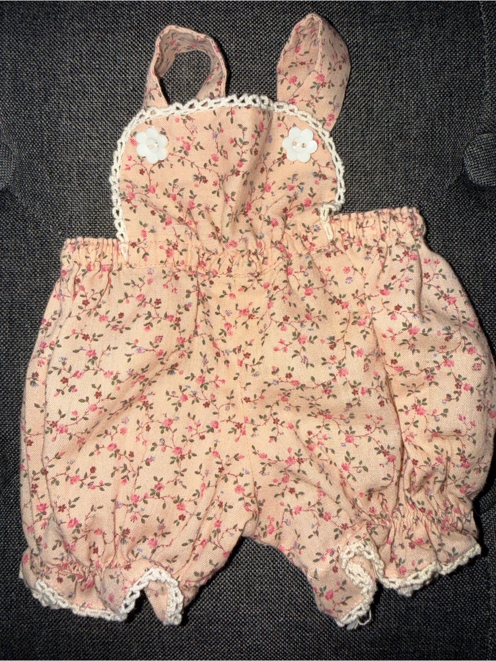 Baby doll vintage pink floral overalls